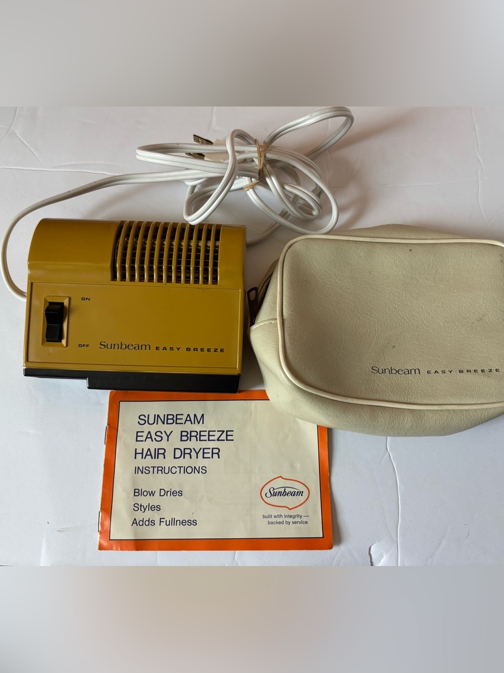 Sunbeam Easy Breeze Portable Hair Dryer - Mustard Yellow 1971
